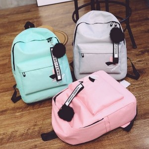 The new 2023 street korean style canvas backpack large capacity knapsack students bag handbag leaves