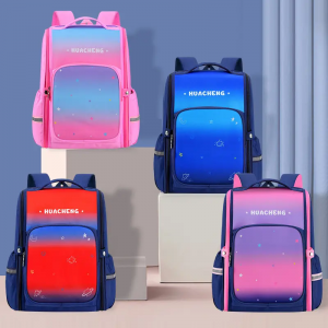 New gradient one-piece boys and girls custom printed logo schoolbag for primary school students school bags manufacture