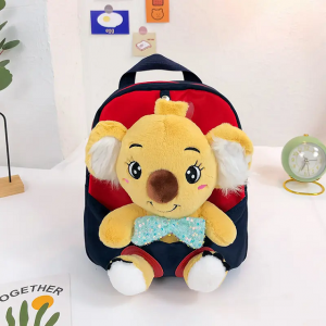 Children’s school bag fashion plush backpack splicing color kindergarten