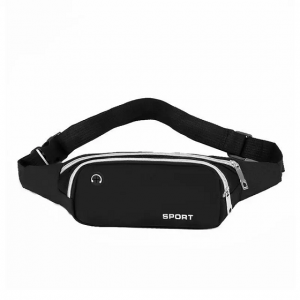 New leisure multifunctional large capacity waterproof and wear-resistant fanny pack black bum waist bag