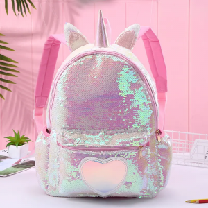 beautiful cute Unicorn Large Capacity Mermaid Sequin Backpack school bags for girls