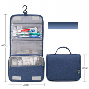 China manufacture traveling fashion design waterproof toilet bath makeup toiletries bag with tri-folded