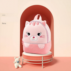 New plush children’s schoolbag Boys and girls 1-3-5 year old kindergarten cute little schoolbag cartoon animal backpack