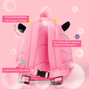 Cute cartoon animal SBR neoprene shoulder backpack for children