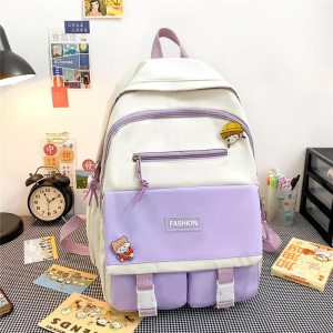 New fashion color bump large capacity nylon backpack for middle school students