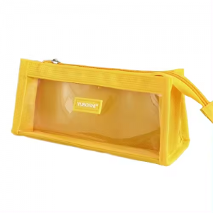 Transparent wholesale double-layer examination special large capacity simple multi-functional open convenient PVC stationery bag