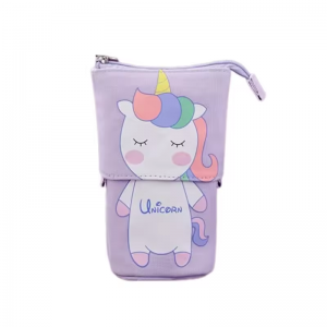 South Korea cute simple cat multi-functional deformable upright pull down canvas pen bag pen holder