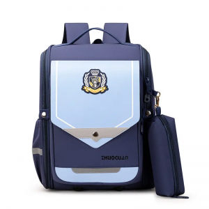 Integrated new clamshell schoolbag for primary school with large capacity waterproof space bag for children aged 6-12 years