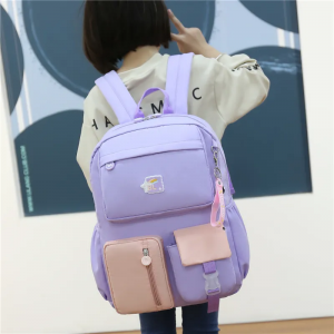 Tot sale nylon water splashing multifunctional high quality pendant colleague teenager backpack bags for girls