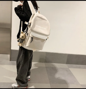 Contrast color large capacity schoolbag female version Mosaic college style backpack male fashion high school students