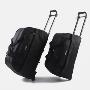 Hand-held men’s pull-rod bag on wheels luggage light folding boarding bag for business travel storage bag