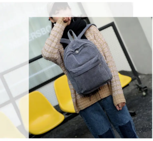 2023 new velvet backpack backpack large capacity leisure backpack solid color Korean version