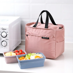 Portable thermal insulation bag Solid color outdoor portable thickened lunch insulation bag for rice