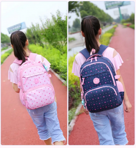 2023 new lightweight nylon waterproof and load reducing three piece printed schoolbag