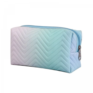 Women’s PU Leather gradient three-dimensional makeup bag Travel portable toiletry bag Cosmetics organizing storage bag