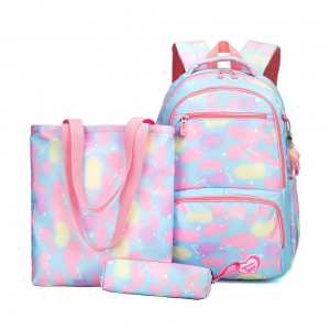 Primary school girls grade 4-6 Princess campus light anti splash Korean Backpack kids school bag with lunch box