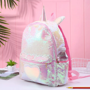 beautiful cute Unicorn Large Capacity Mermaid Sequin Backpack school bags for girls