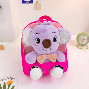 Children’s school bag fashion plush backpack splicing color kindergarten