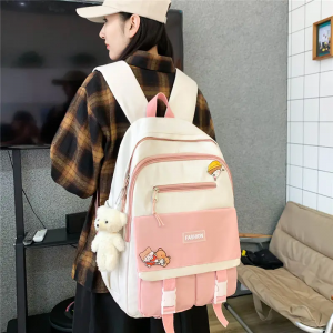 New fashion color bump large capacity nylon backpack for middle school students