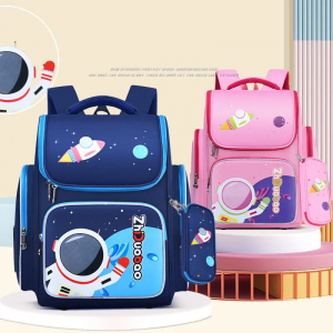 The New School Bag 1-6 Grade 3D Ridge Protection and Load Reduction Children’s School Bag for Primary School Students Nylon