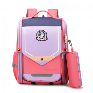 Integrated new clamshell schoolbag for primary school with large capacity waterproof space bag for children aged 6-12 years