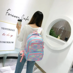 Primary school girls grade 4-6 Princess campus light anti splash Korean Backpack kids school bag with lunch box