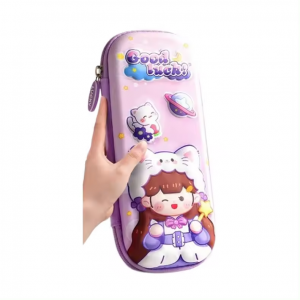 Primary school girl cartoon cute stationery pencil case canvas large capacity transparent pen case