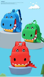 2023 new children’s dinosaur backpack male and female cartoon children backpack kindergarten light green dinosaur