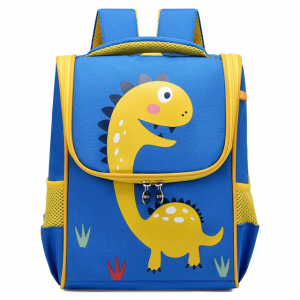 Primary school backpack boys and girls shoulder space bag, spine protection and load relief dinosaur print children’s backpack