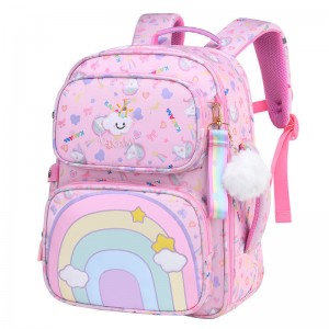 Girls primary pupil’s school bag 1 to grade 6 children girl portable spinal waterproof during the backpack