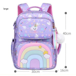 Girls primary pupil’s school bag 1 to grade 6 children girl portable spinal waterproof during the backpack