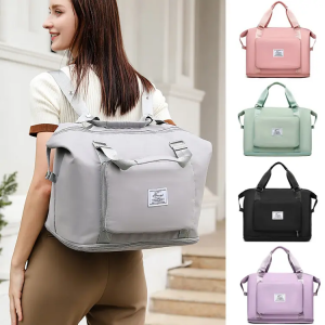 large capacity short distance travel bag expandable folding business duffel bag women’s gym bag